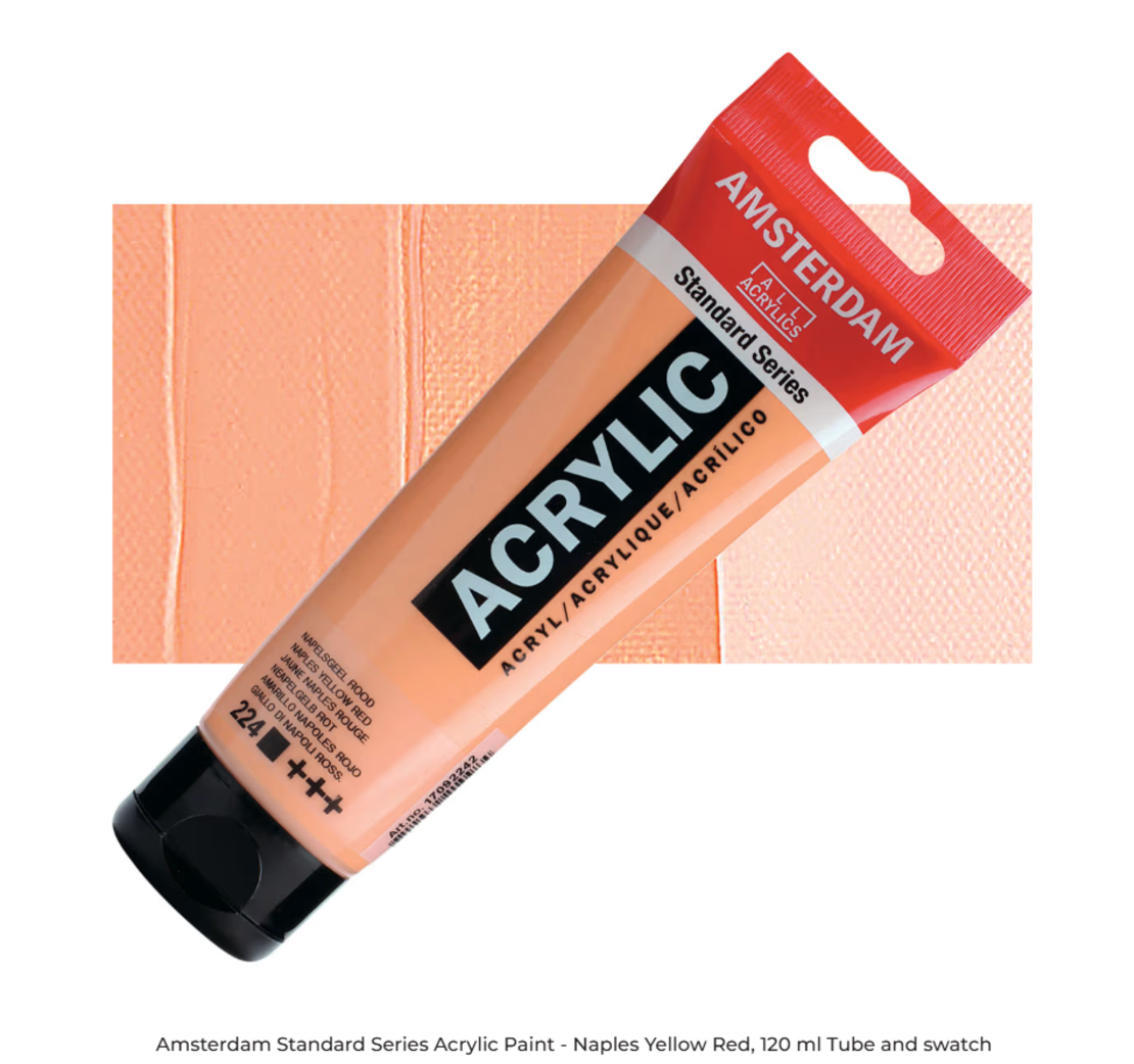 🎨 צבע אקריליק Amsterdam Standard Series – נאפלס צהוב אדמדם (Naples Yellow Red) – 120 מ