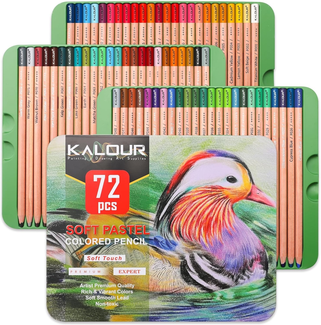 סט עפרונות פסטל רכים 72 צבעים Kalour Soft Pastel Colored Pencils