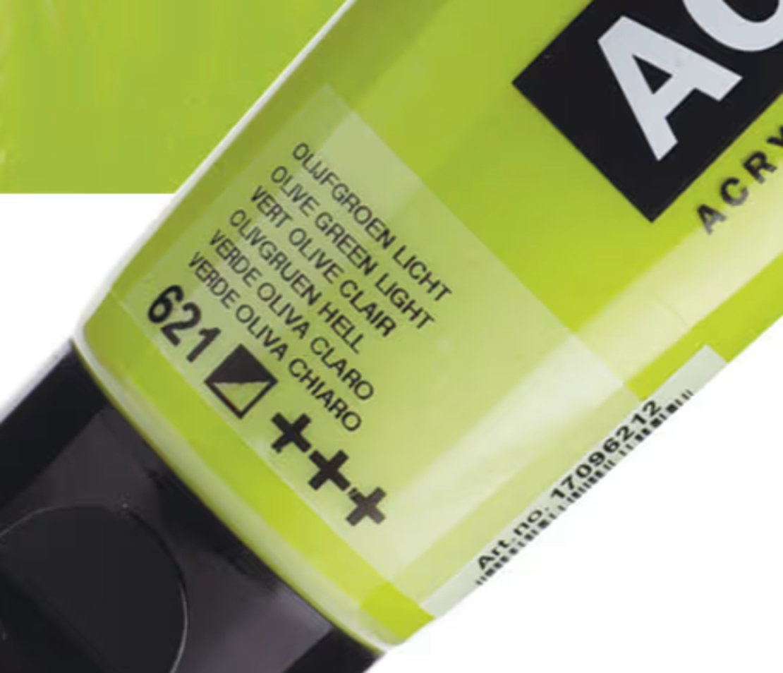 צבע אקריליק אמסטרדם מסדרת Standard – גוון ירוק זית בהיר (621)