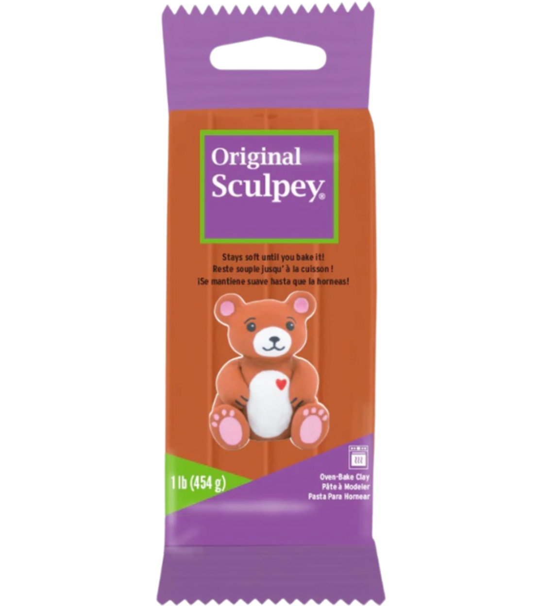 חימר פולימרי לאפייה חום - 454 גרם - Original Sculpey Brown