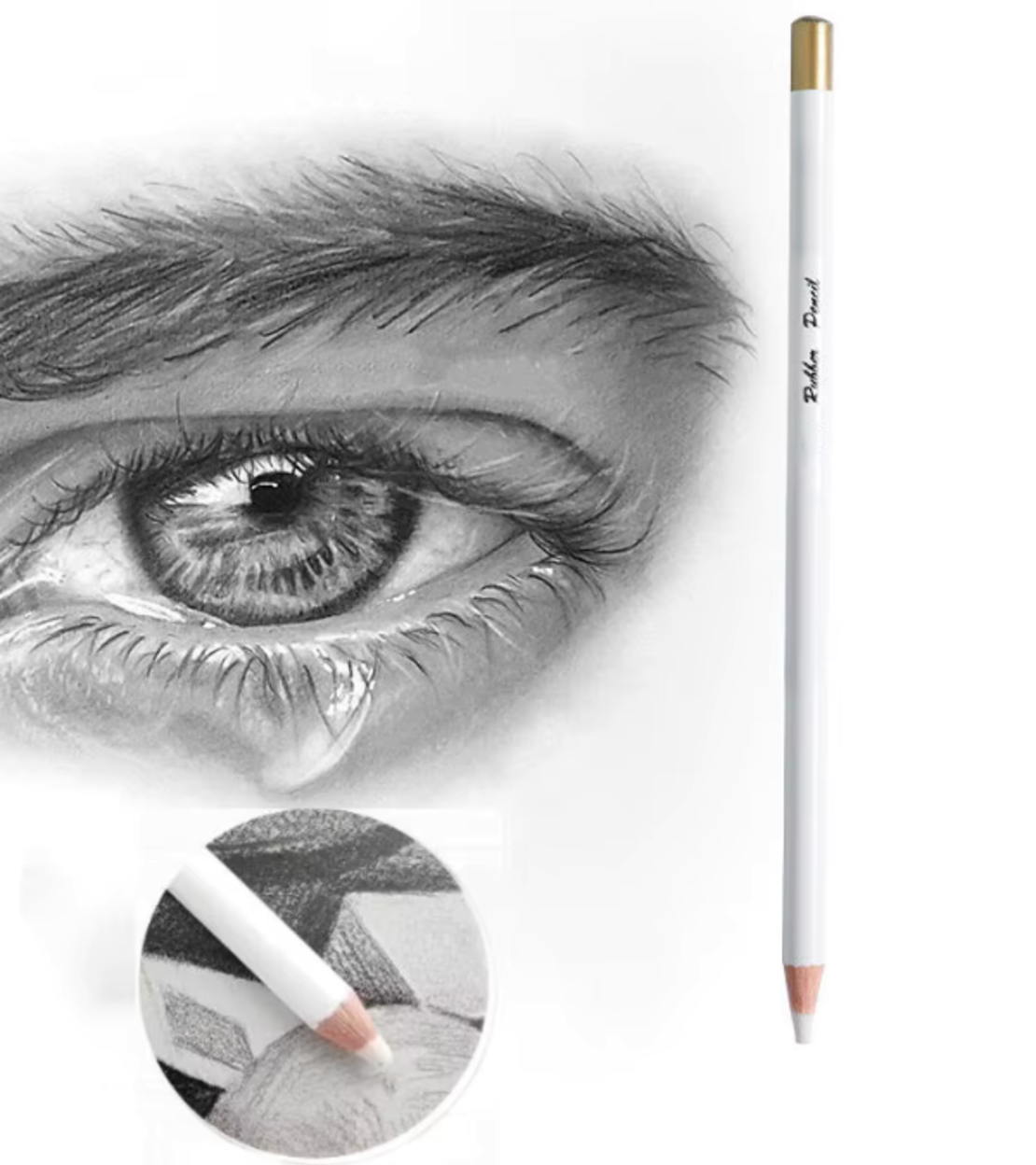 עפרון מחק לבן לציור וסקיצות - White Eraser Pencil