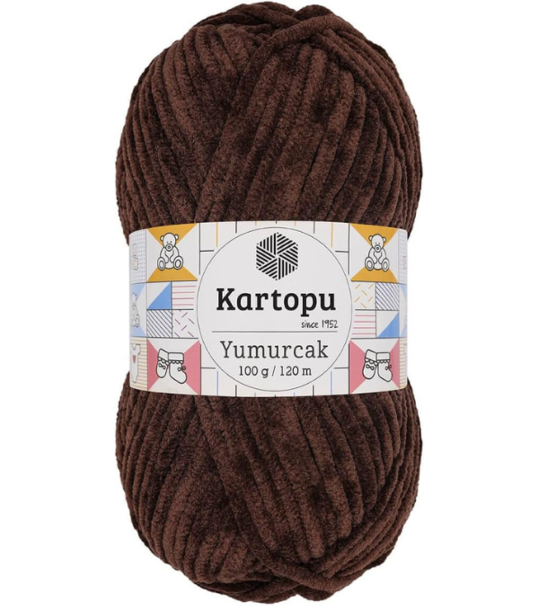 חוט קטיפה לסריגה Kartopu Yumurcak – צבע חום שוקולד