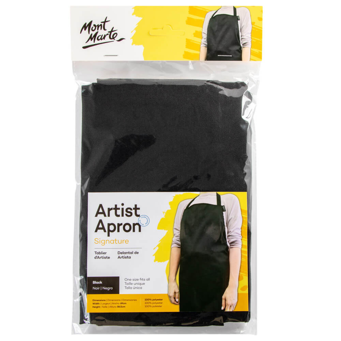 סינר אמן צבע שחור Mont Marte Artist Apron Signature