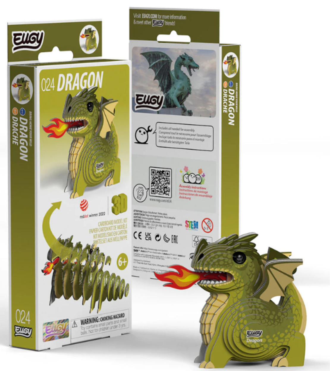 ערכת הרכבה תלת־ממדית דרקון EUGY – Dragon פאזל 3D מקרטון