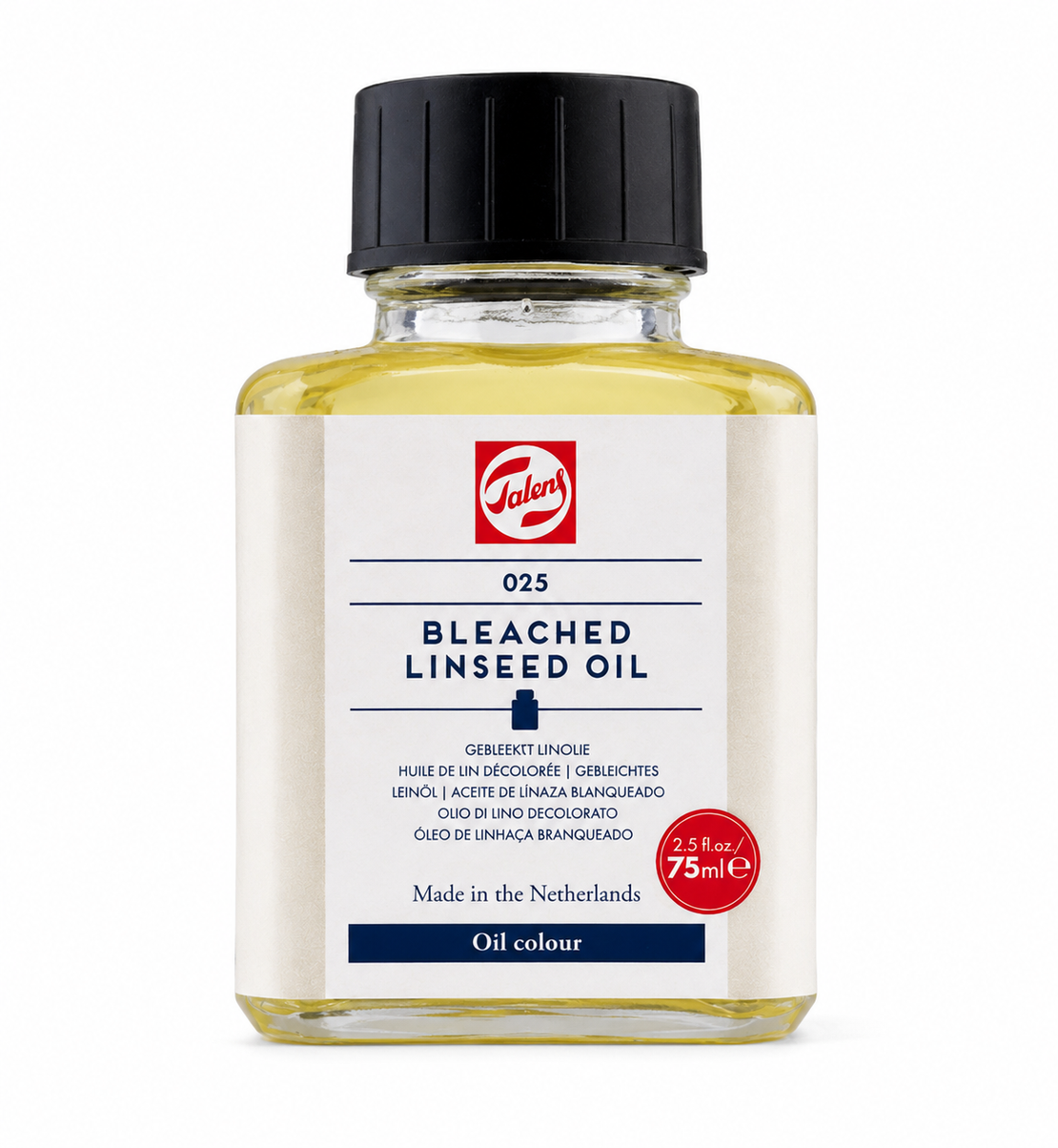 שמן פשתן מולבן לצבעי שמן - Talens Bleached Linseed Oil 75ml