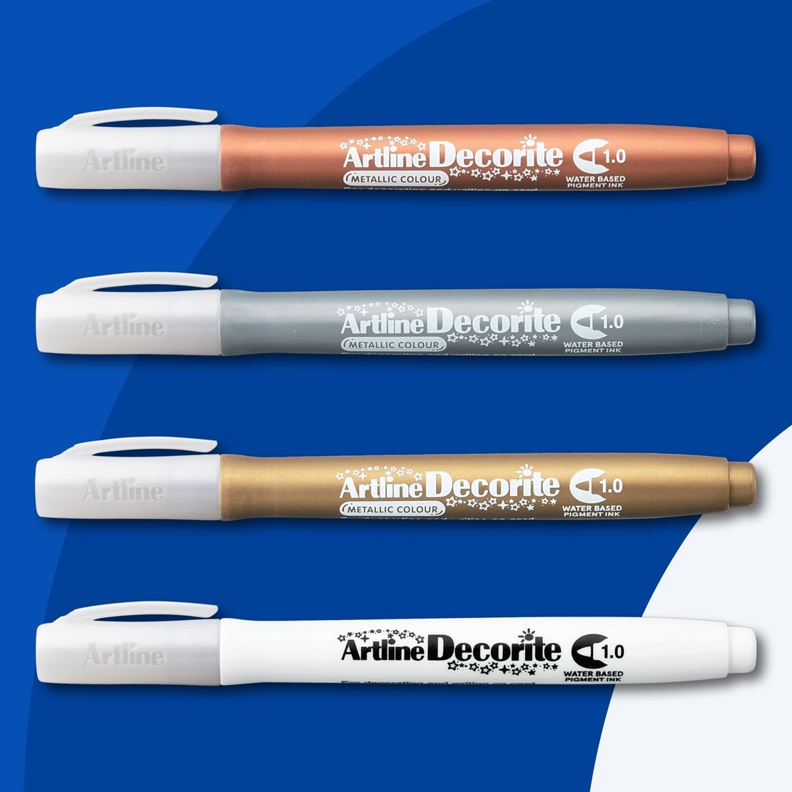סט טושים מטאליים מארז 4 טושים  Artline Decorite