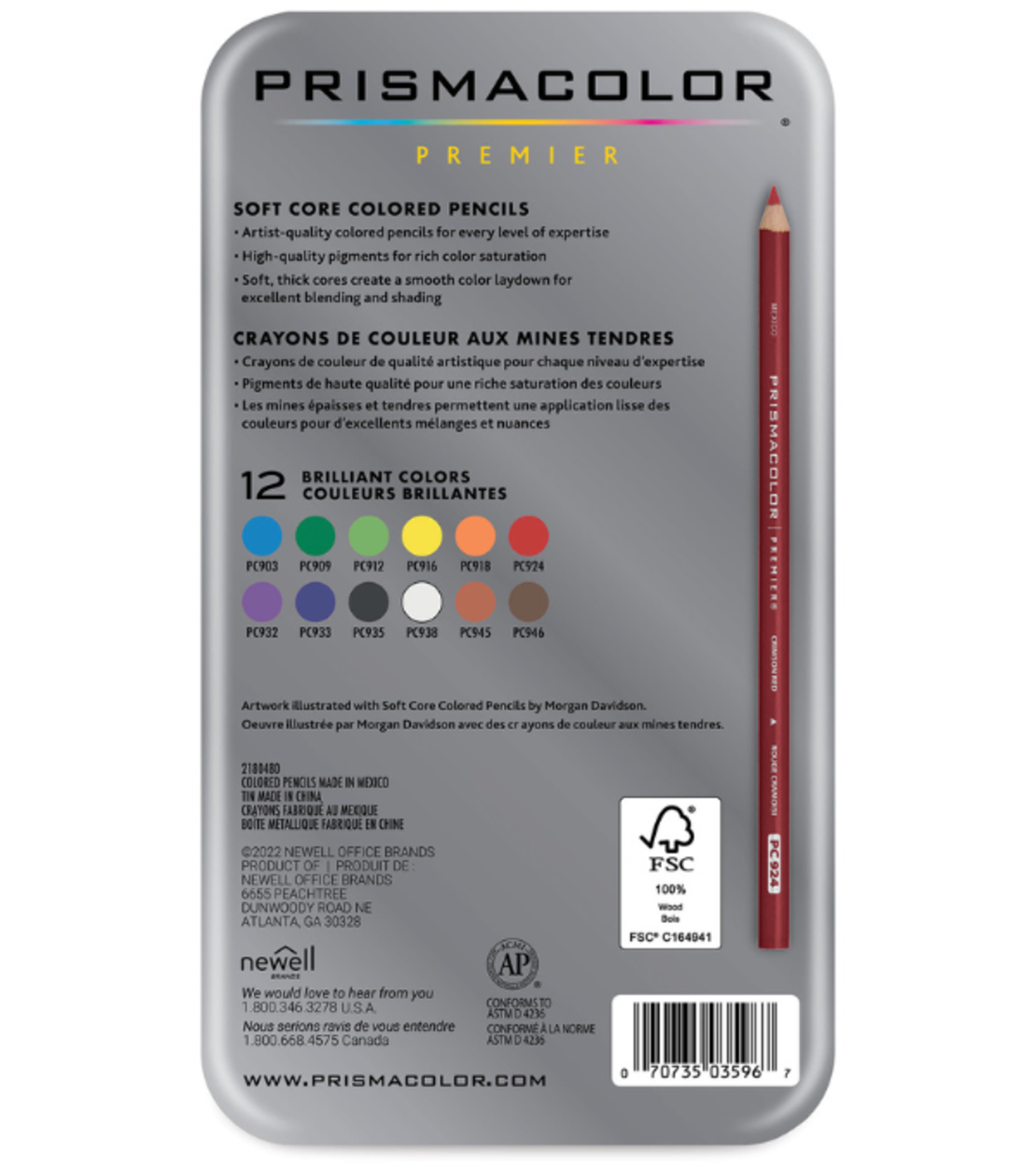 עפרונות ציור פריזמה קולור סט 12 Prismacolor Premier Soft Core