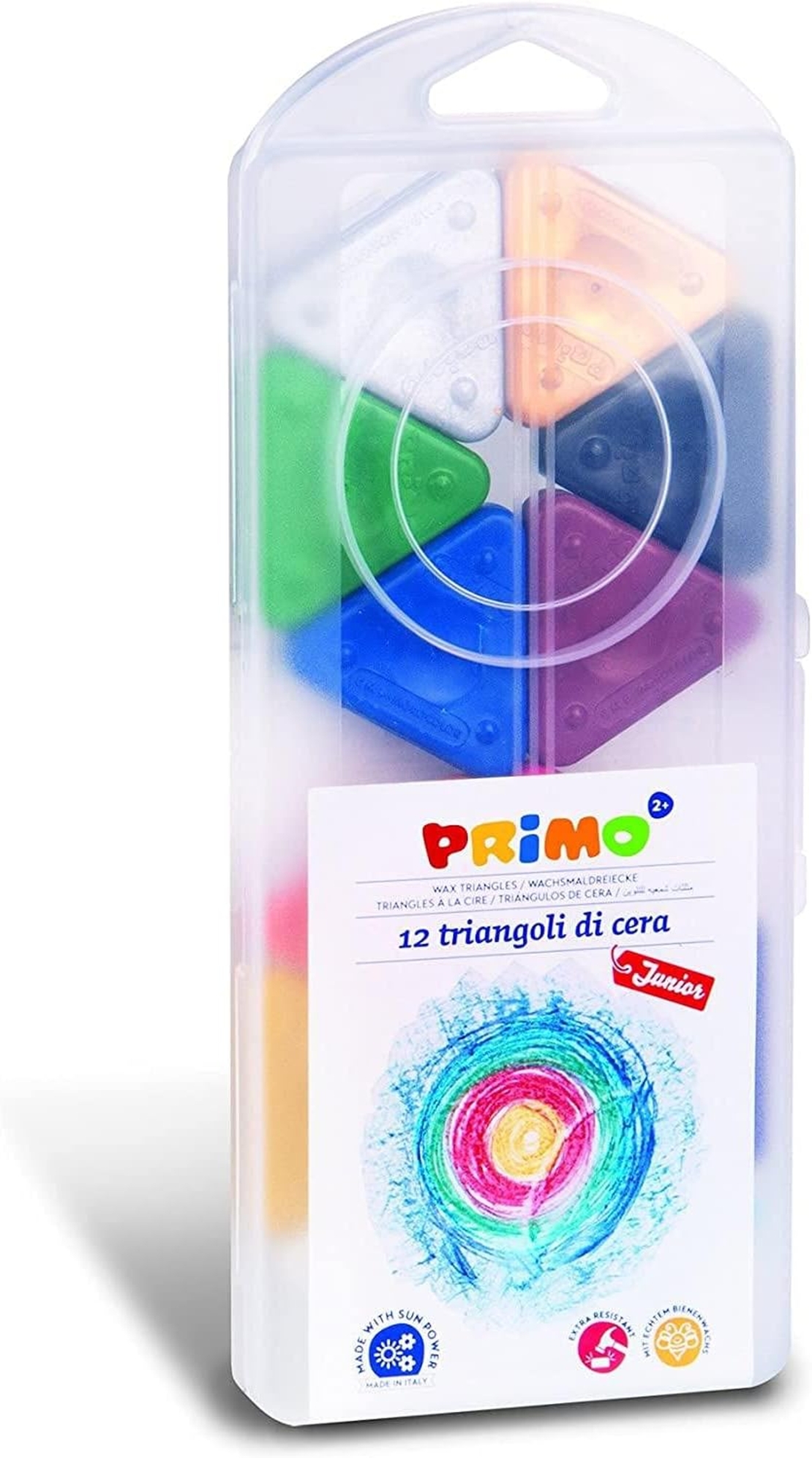 סט 12 צבעי שעווה משולשים לילדים PRIMO Junior