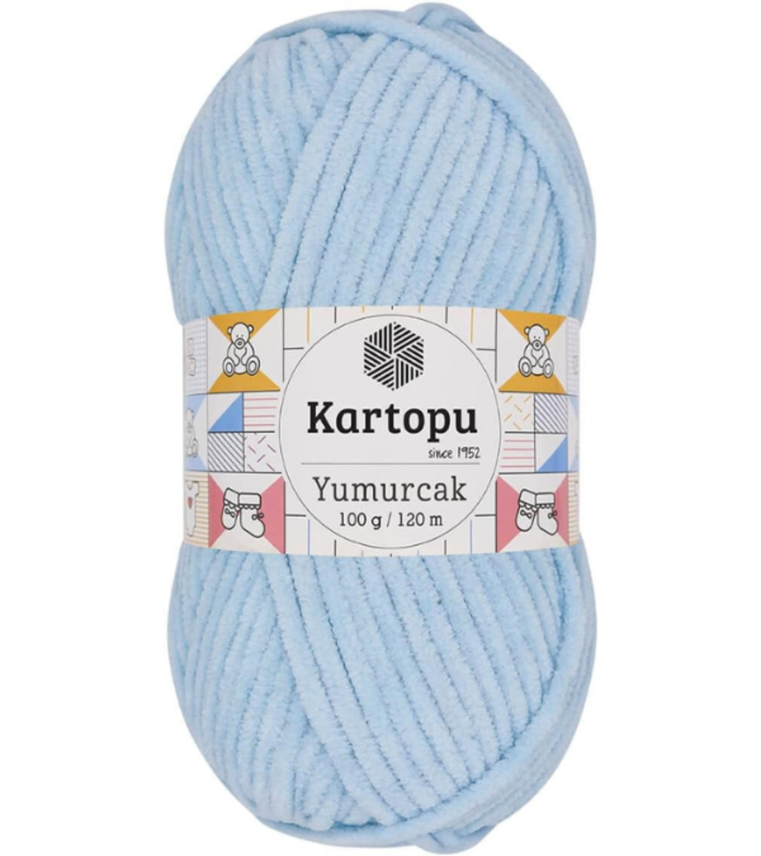 חוט קטיפה לסריגה Kartopu Yumurcak – צבע תכלת בהיר