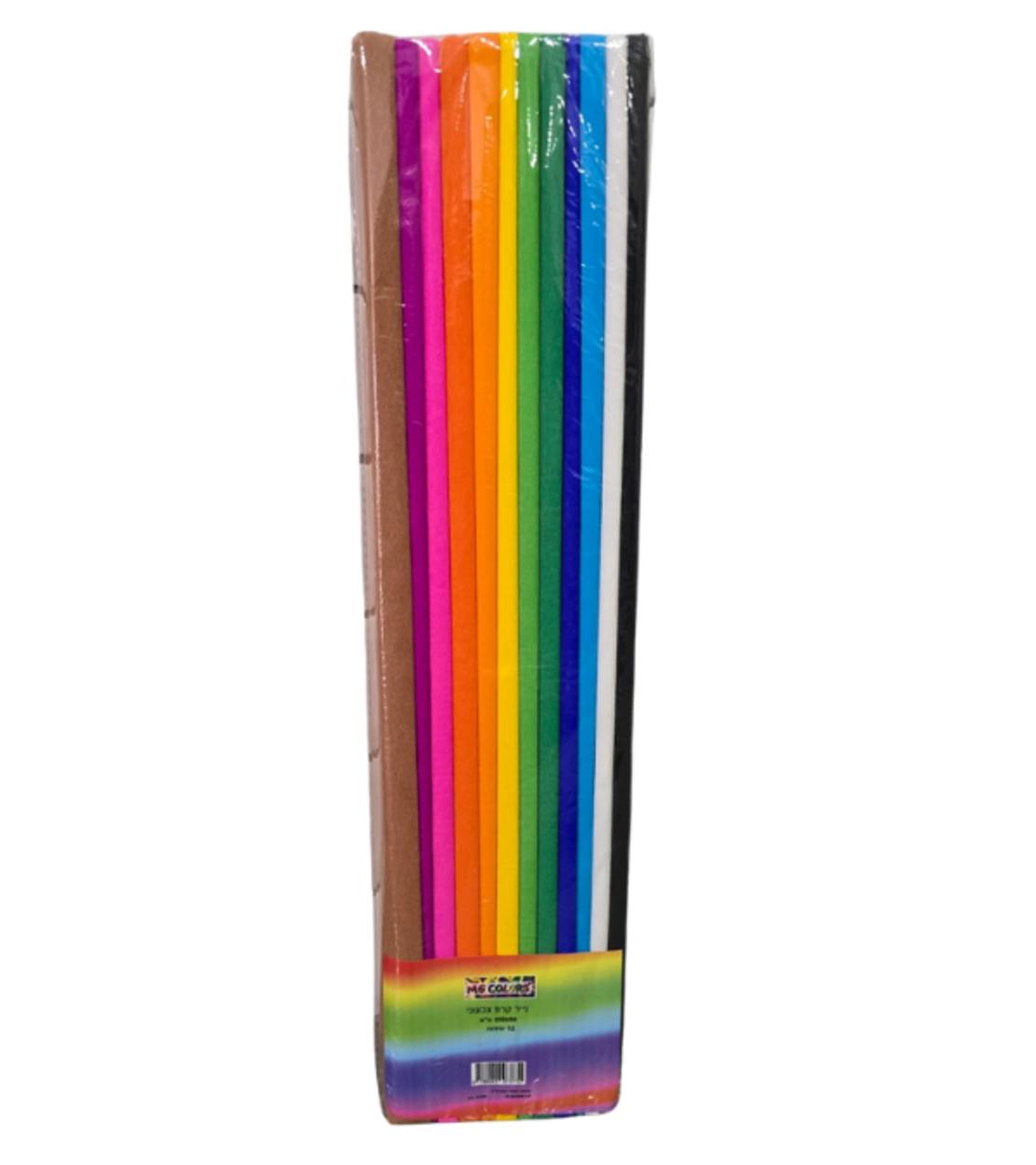 נייר קרפ צבעוני – חבילה של 12 יחידות (150x50 ס