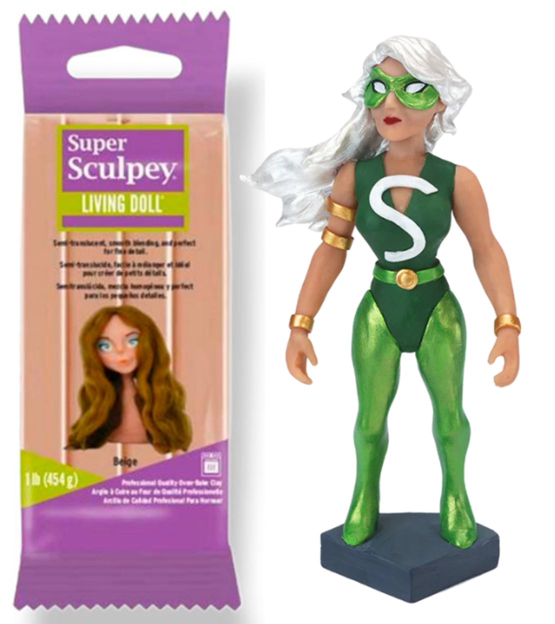 חימר לאפייה בצבע בז' - Super Sculpey Living Doll