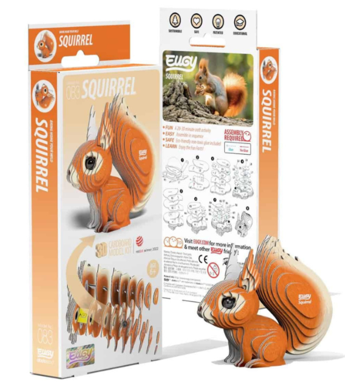 ערכת הרכבה תלת־ממדית סנאי EUGY – פאזל 3D מקרטון איכותי