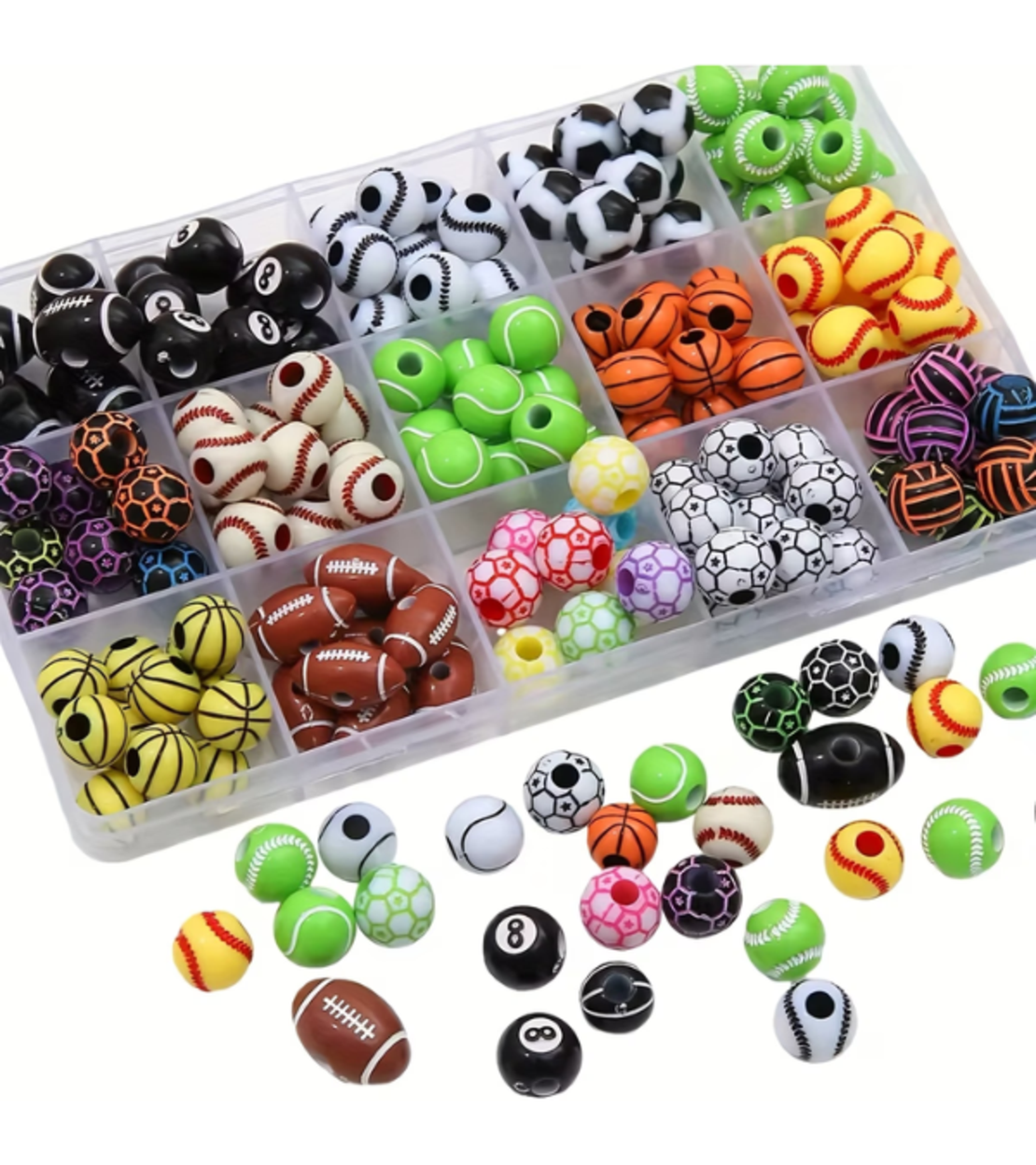 ערכת חרוזי ספורט ליצירת תכשיטים – 15 סוגי חרוזים