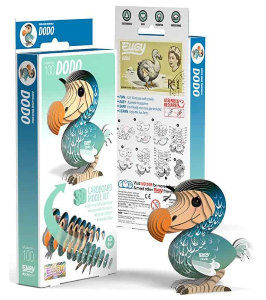 ערכת הרכבה תלת־ממדית ציפור דודו EUGY – Dodo פאזל 3D מקרטון