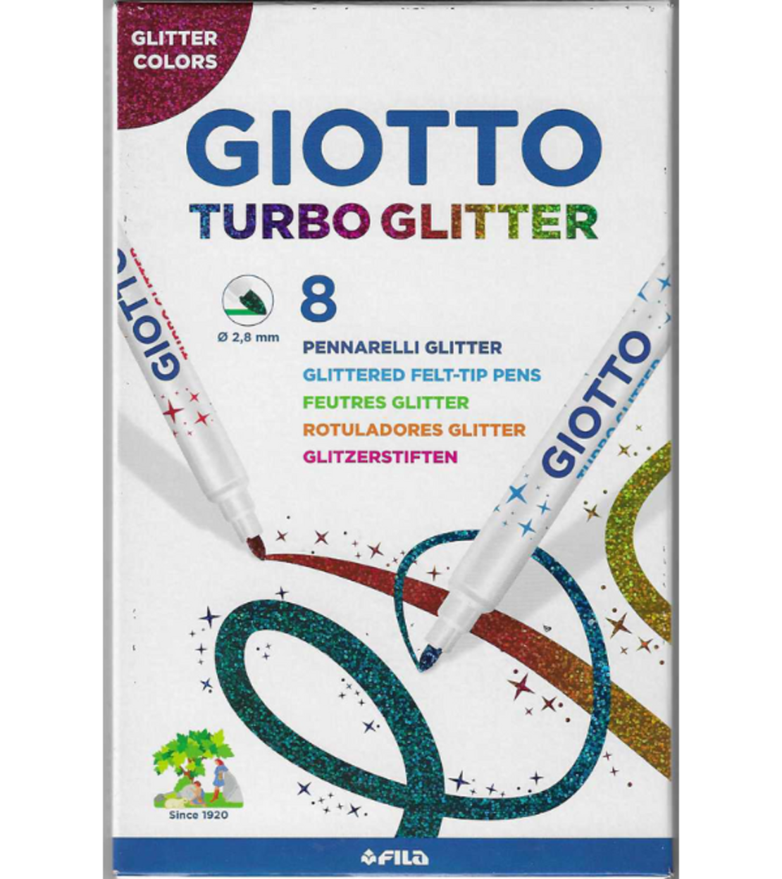 טושים נוצצים Giotto Turbo Glitter - מארז של 8 טושים