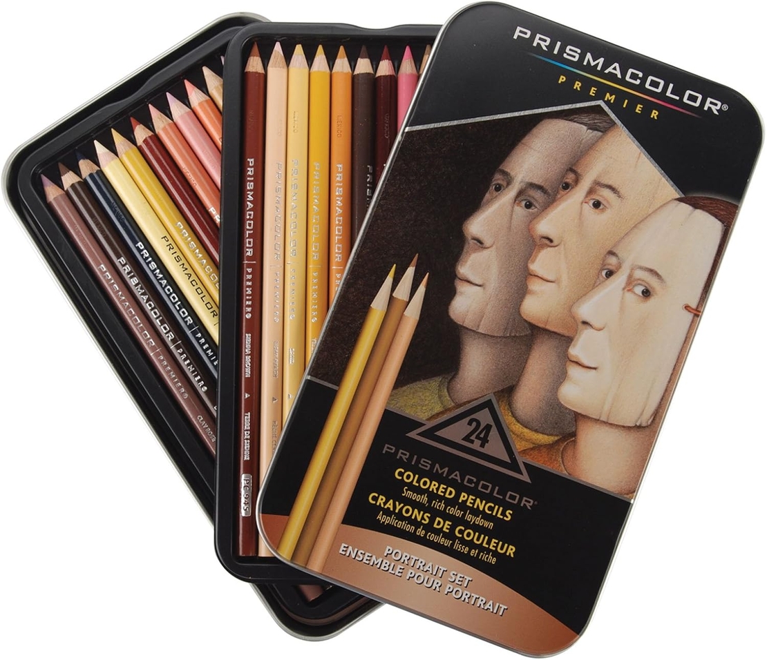 סט עפרונות צבעוניים לפורטרטים, 24 צבעים - Prismacolor Premier