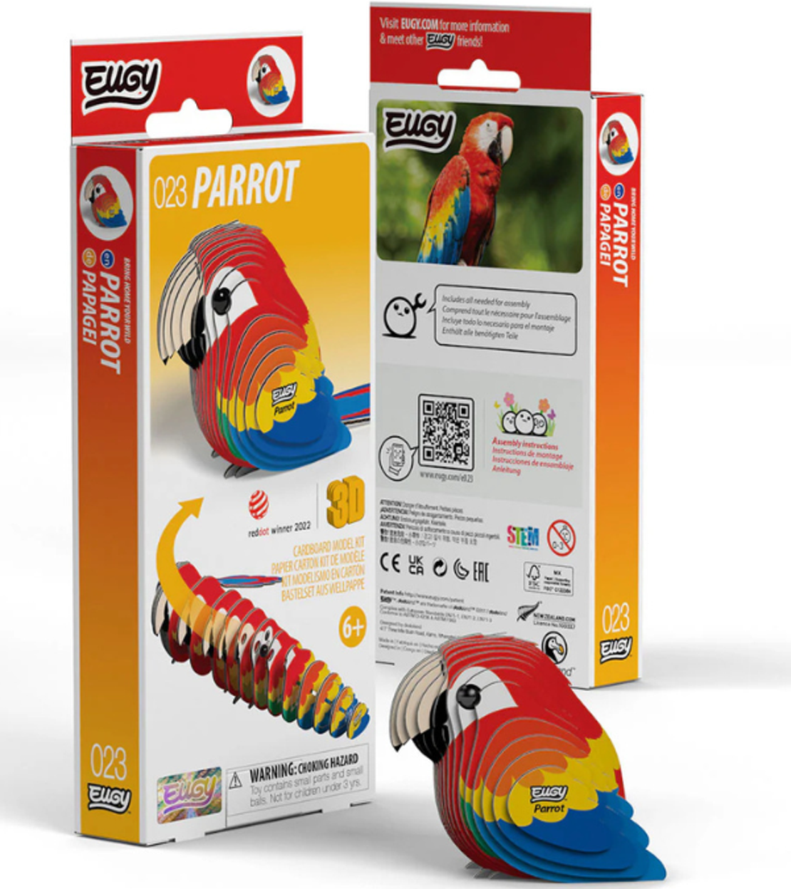 ערכת הרכבה תלת־ממדית תוכי EUGY – Parrot פאזל 3D מקרטון