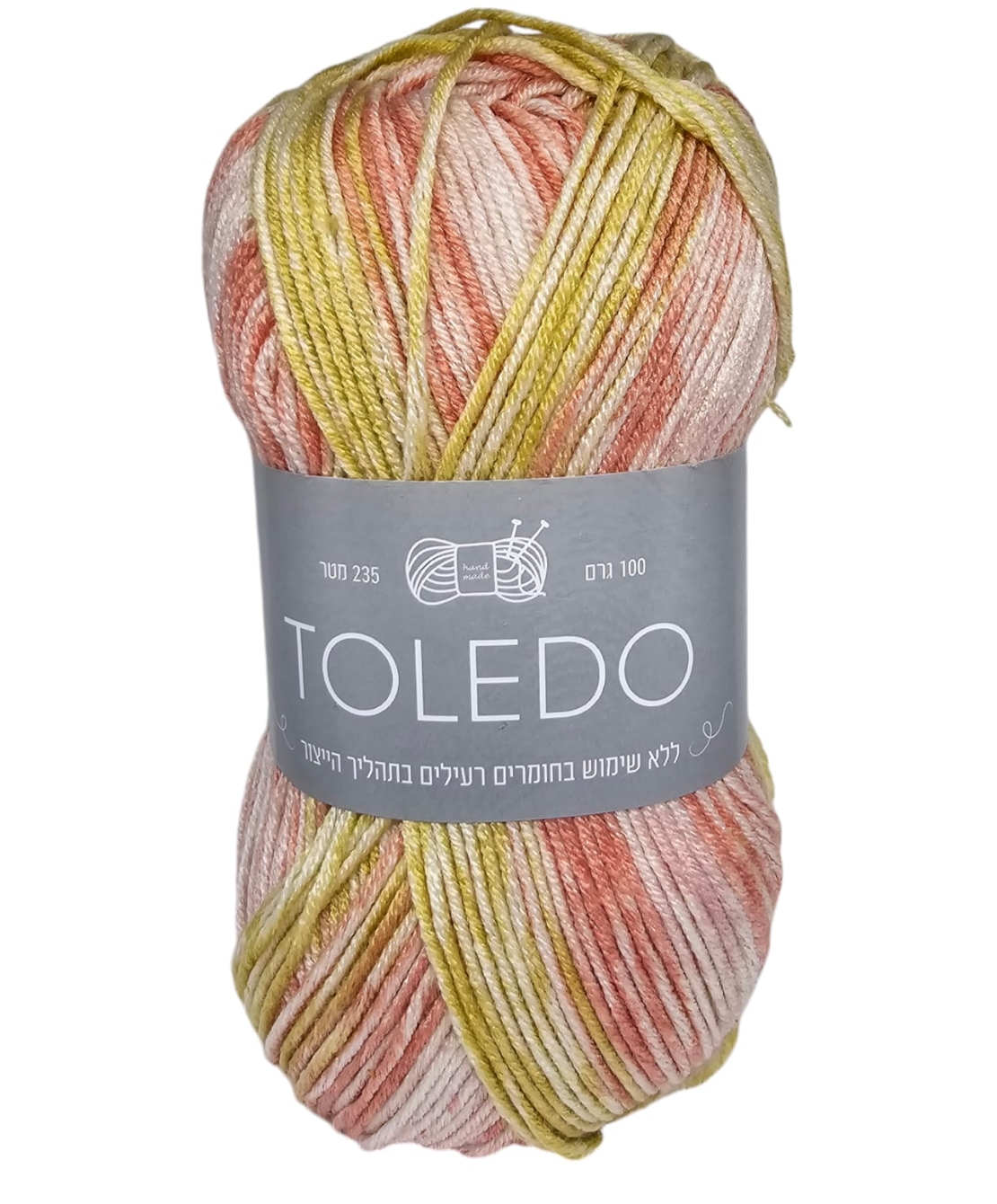 חוט צמר טולדו TOLEDO אפרסק-חרדל-שמנת 100 גרם