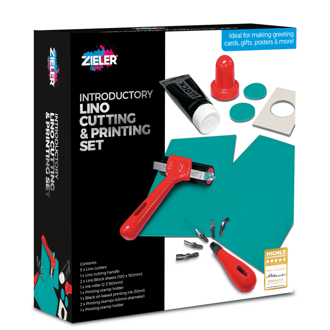 ערכת חיתוך והדפסה לינוליאום סט של 14 חלקים Zieler Lino Cutting & Printing Set