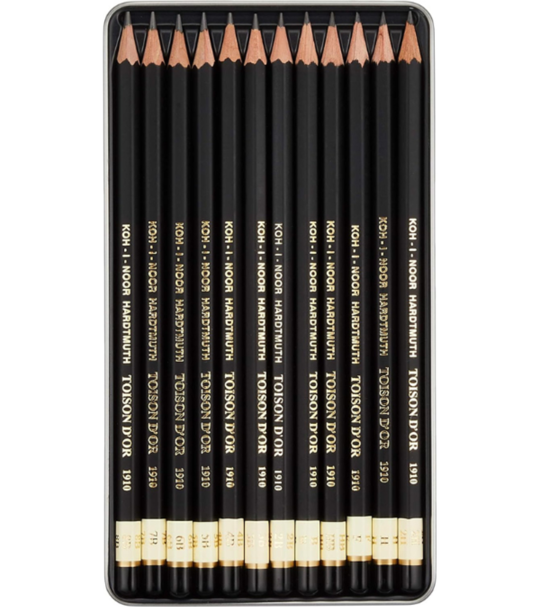 סט עפרונות גרפיט מקצועיים 12 דרגות קושי Koh-I-Noor Toison D'Or 1900