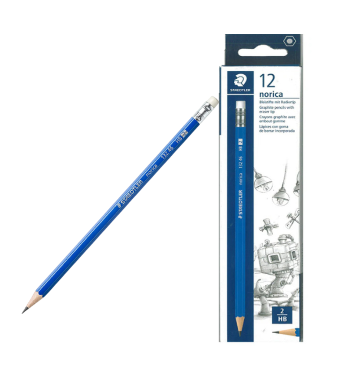 עפרונות HB עם מחק – חבילה של 12 עפרונות - STAEDTLER Norica