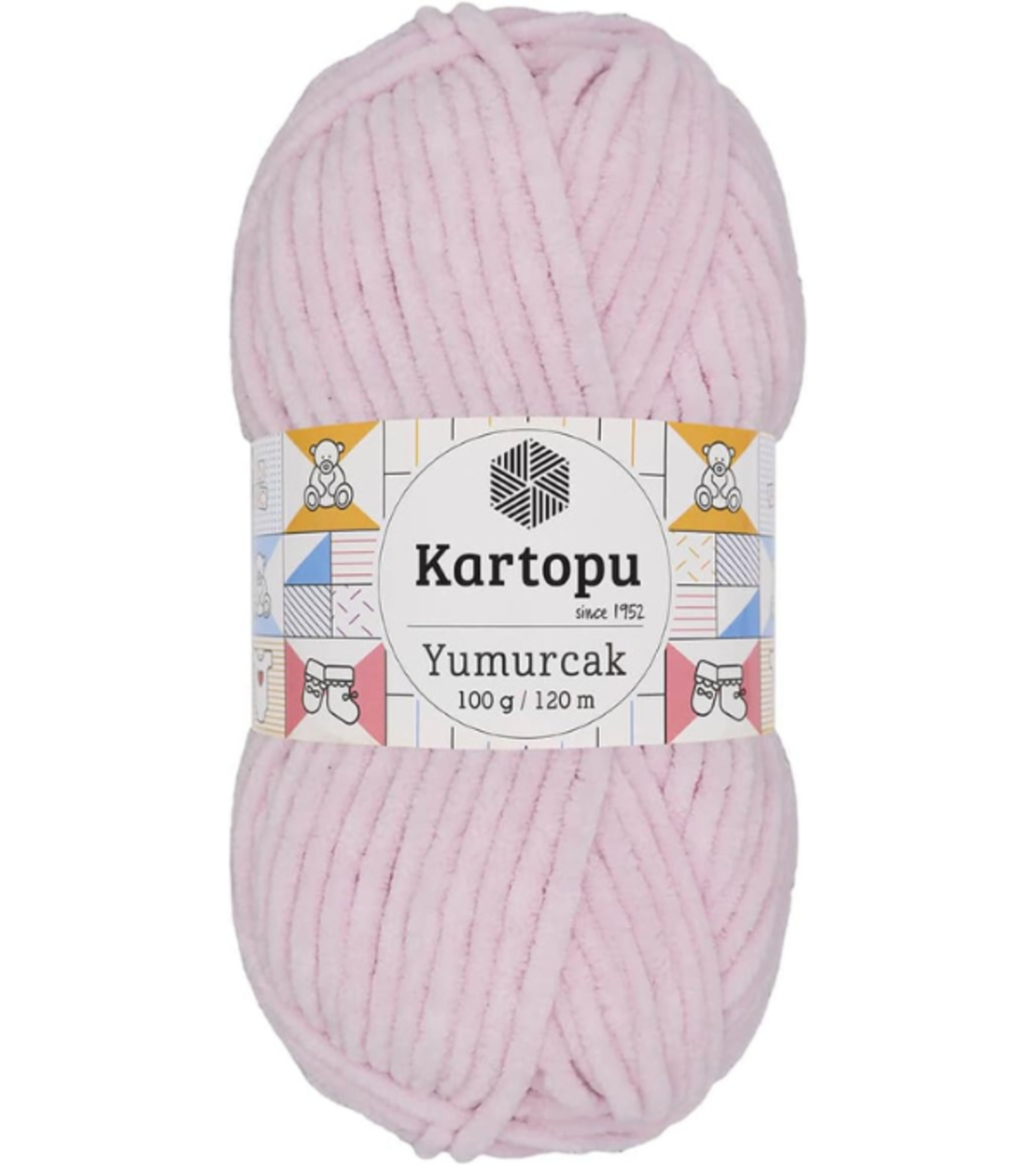 חוט קטיפה לסריגה Kartopu Yumurcak – צבע ורוד בהיר