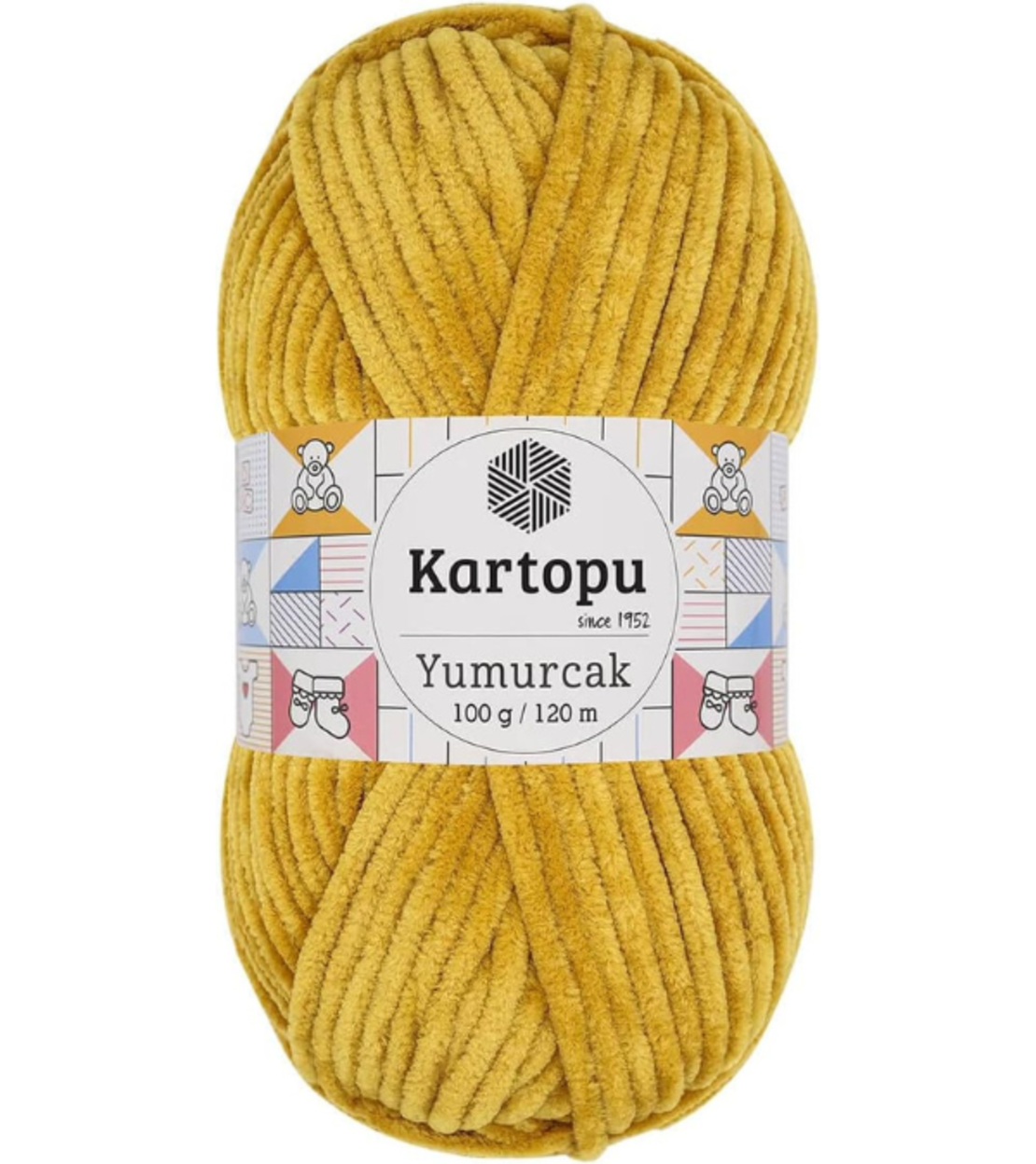חוט קטיפה לסריגה Kartopu Yumurcak – צבע חרדל