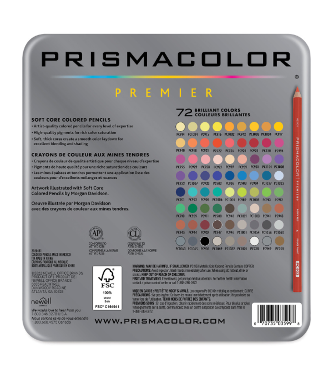 סט עפרונות צבעוניים Prismacolor Premier - 72