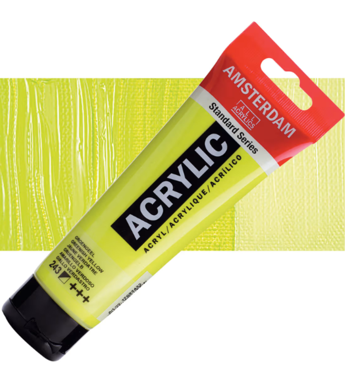 צבע אקריליק אמסטרדם – Greenish Yellow – ירוק־צהוב, סדרת סטנדרט (120 מ״ל)