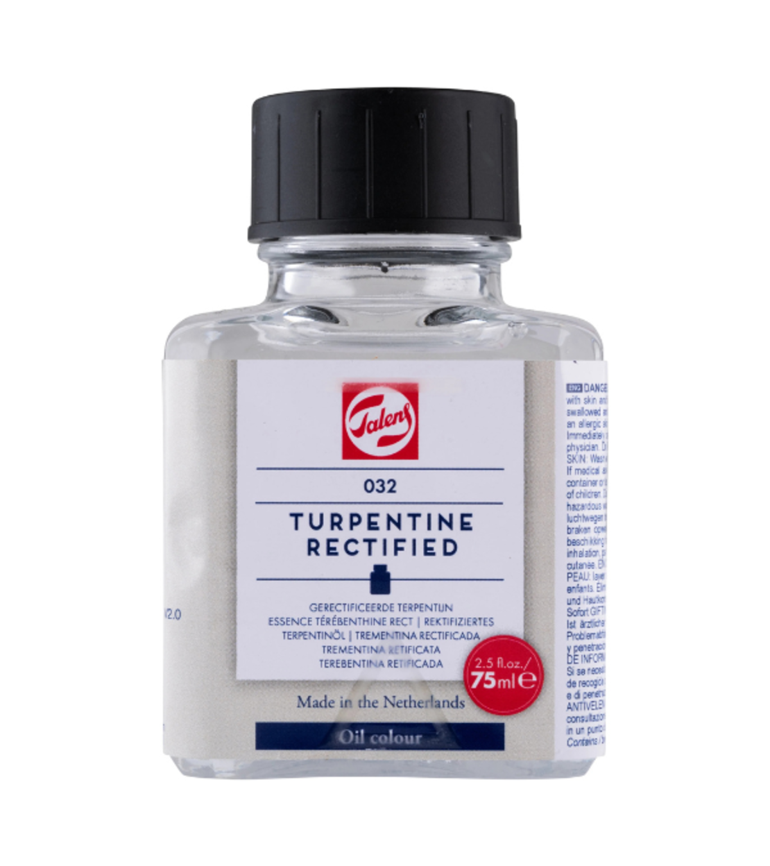 טרפנטין מזוקק לצבעי שמן - Talens Turpentine Rectified 75ml