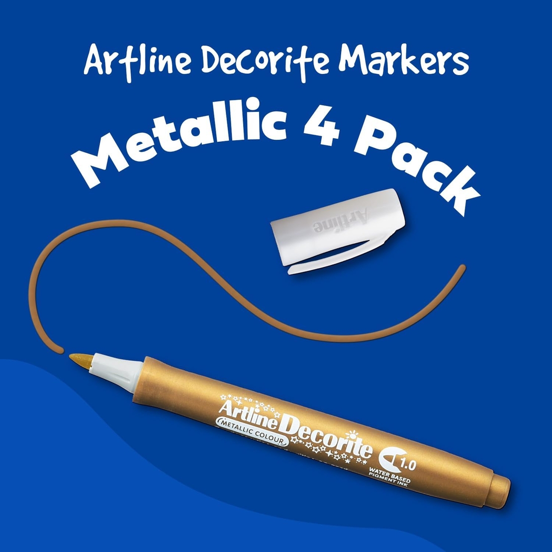 סט טושים מטאליים מארז 4 טושים  Artline Decorite