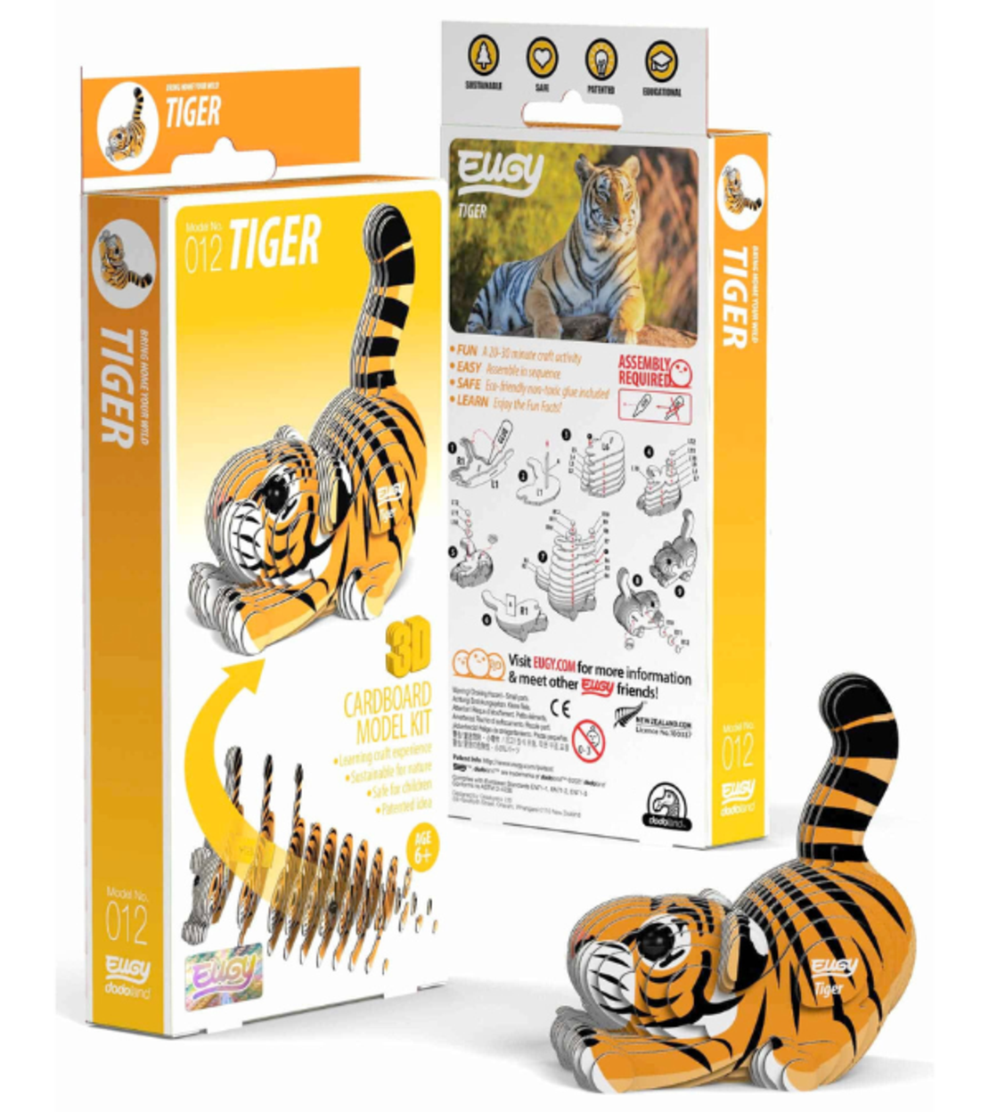 ערכת הרכבה תלת־ממדית נמר EUGY – פאזל 3D מקרטון איכותי