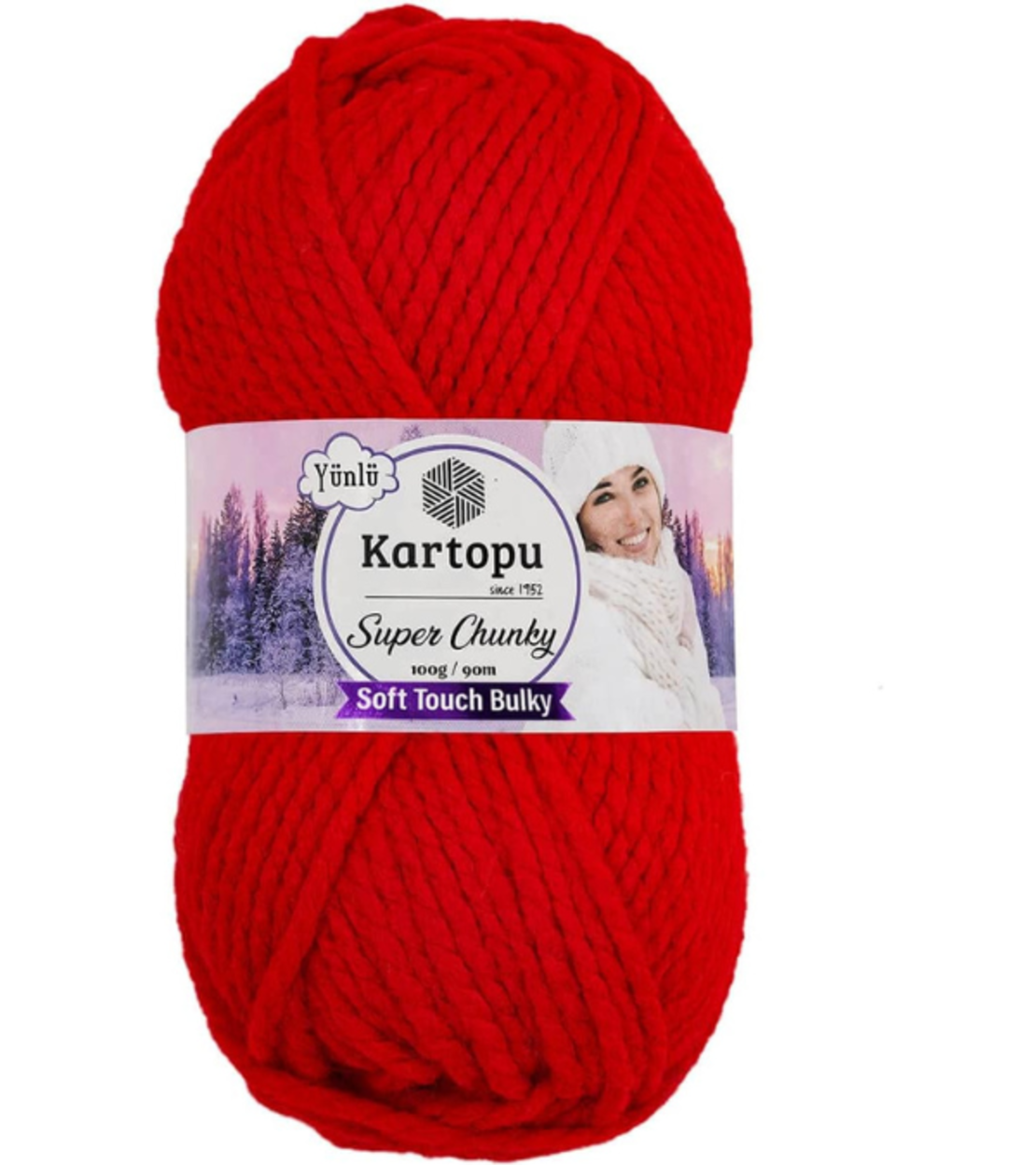 חוט צמר עבה לסריגה Kartopu Super Chunky – צבע אדום