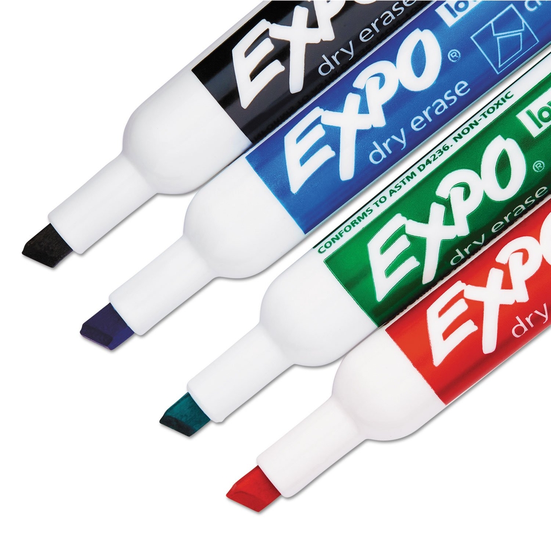 טוש לוח מחיק-סט צבעי בסיס 4 טושים ללוח מחיק- EXPO ראש קטום