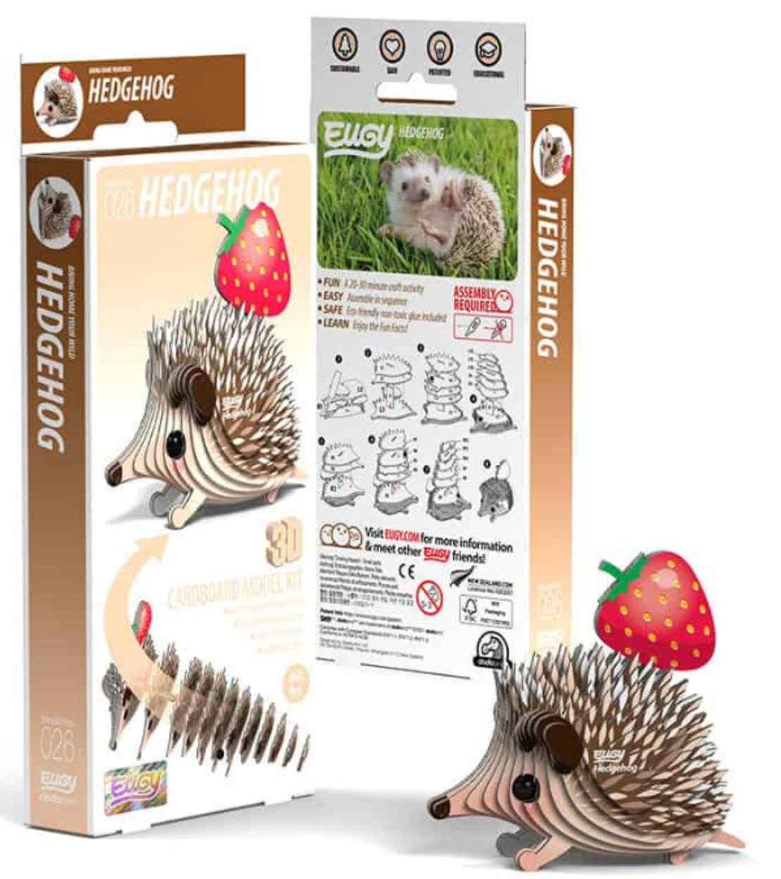 ערכת הרכבה תלת־ממדית קיפוד EUGY – Hedgehog פאזל 3D מקרטון