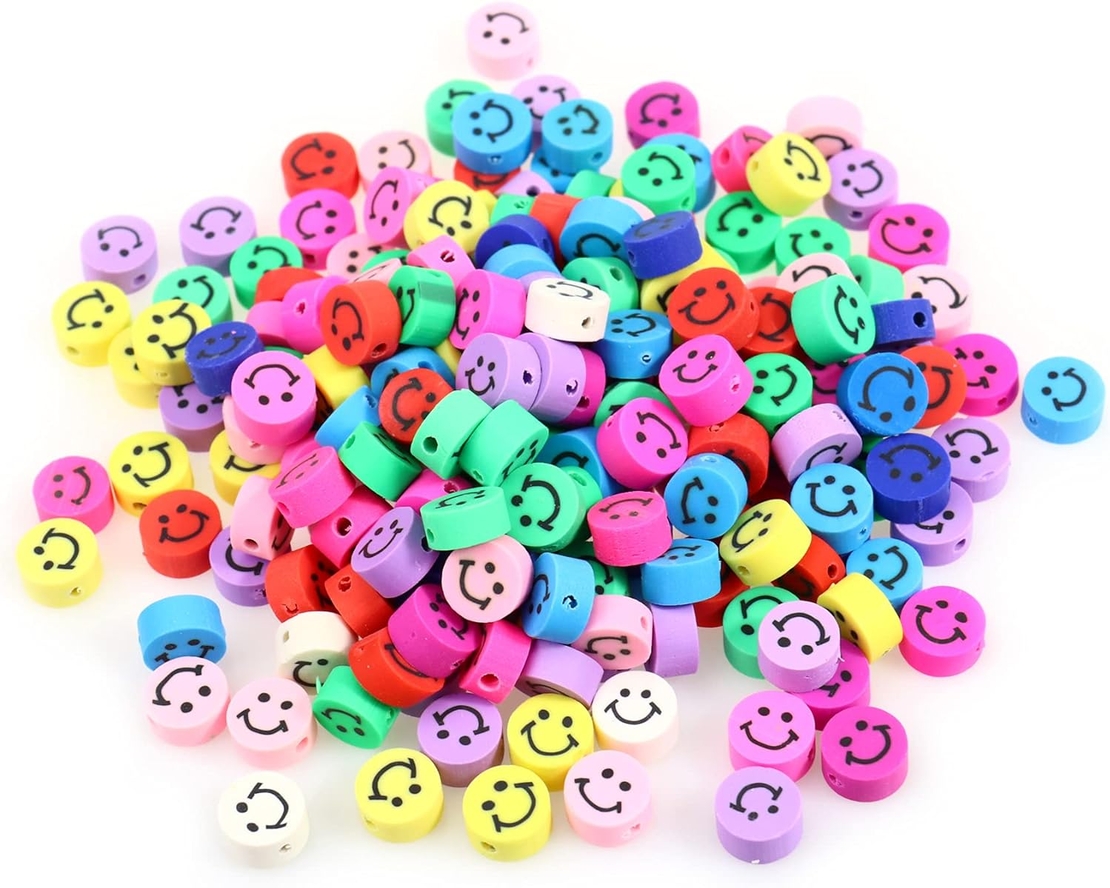 חרוזי פולימר סמיילי  50 יח'