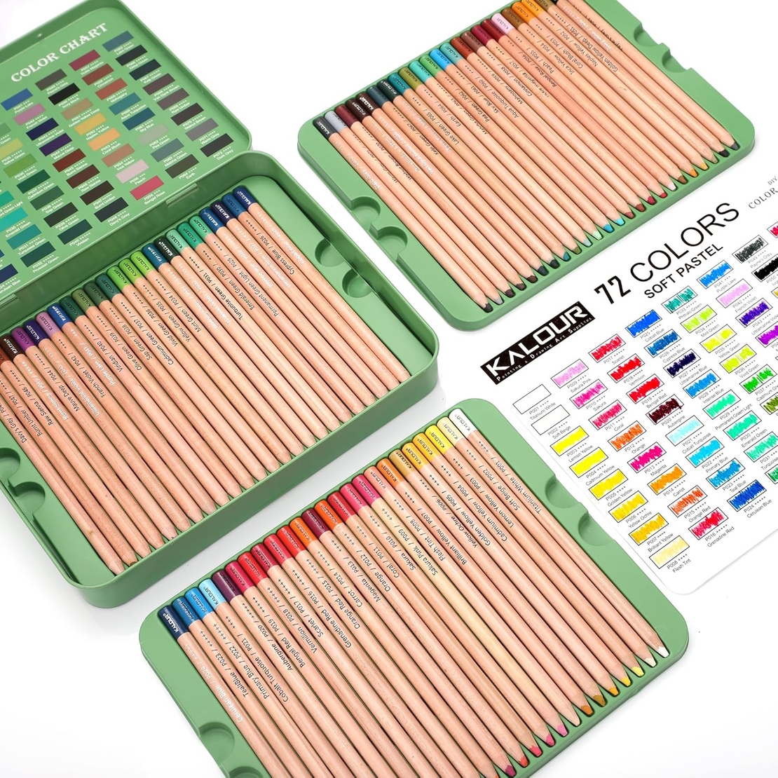 סט עפרונות פסטל רכים 72 צבעים Kalour Soft Pastel Colored Pencils