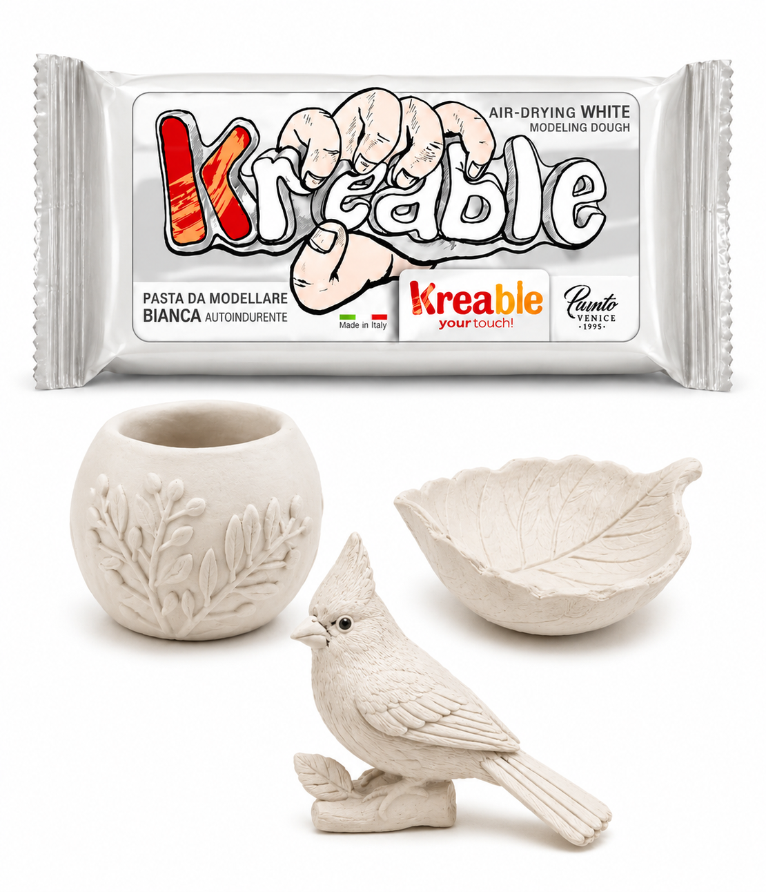 חימר מתייבש באוויר Kreable – לבן 1 ק