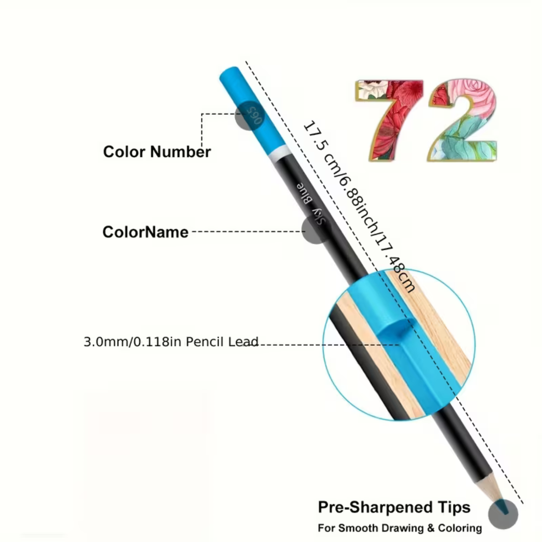 סט עפרונות צבע מקצועיים  72 צבעים - Kalour Premium Colored Pencils 72 Colors