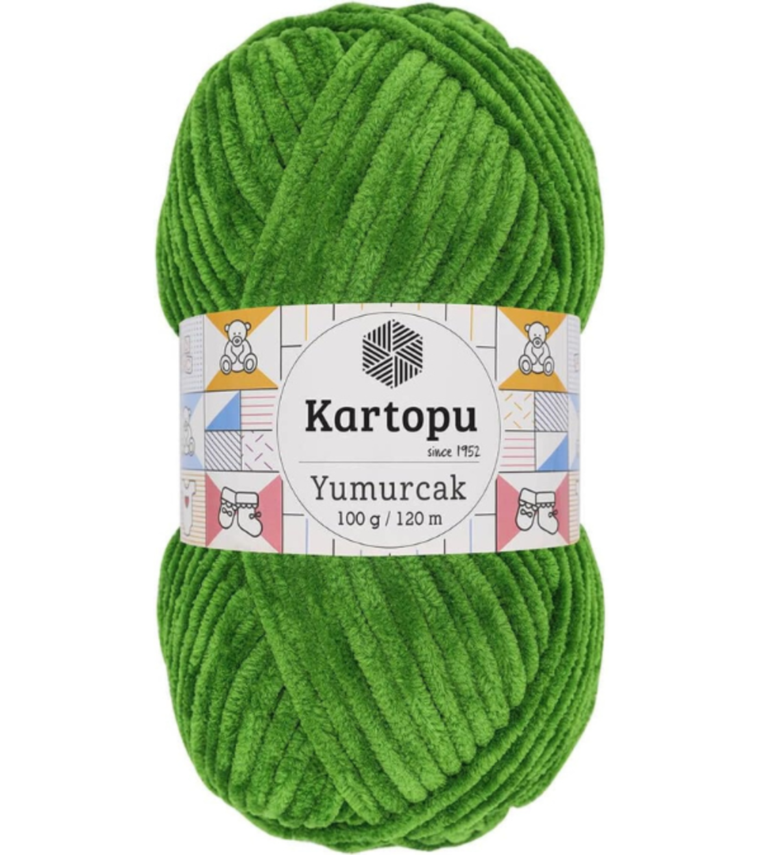 חוט קטיפה לסריגה Kartopu Yumurcak – צבע ירוק