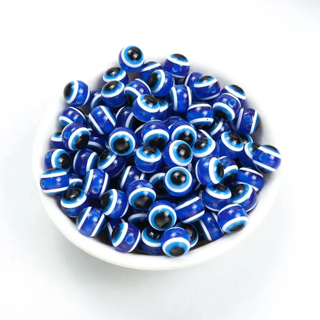 חרוזי עיניים כחולים אליפסה 12 מ