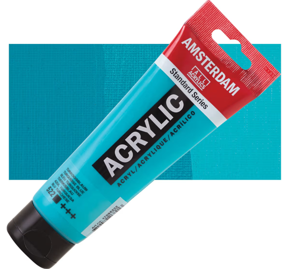 צבע אקריליק טורקיז, 120 מ״ל  Amsterdam Standard Series 522
