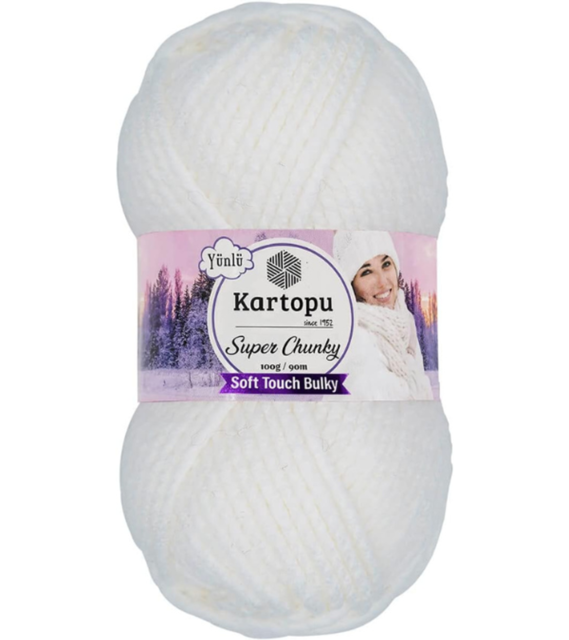 חוט צמר עבה לסריגה Kartopu Super Chunky – צבע לבן