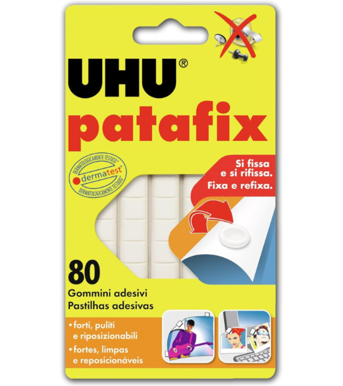 דבק פלסטלינה חבילה של 80 פדים דביקים UHU Patafix