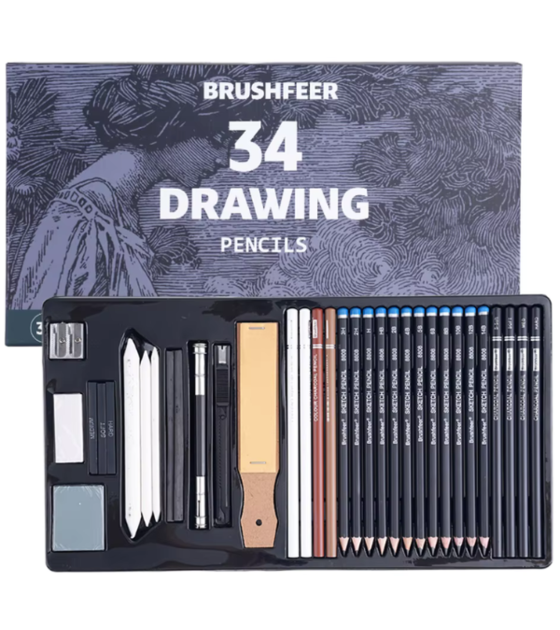 ערכת עפרונות ציור מקצועית - Brushfeer