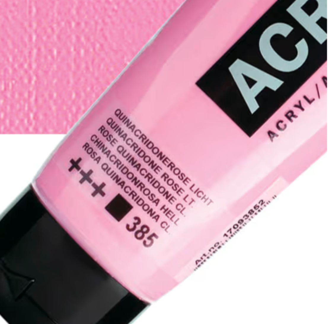 צבע אקריליק אמסטרדם מסדרת Standard – גוון ורוד קווינאקרידון בהיר (Quinacridone Rose Light 385)