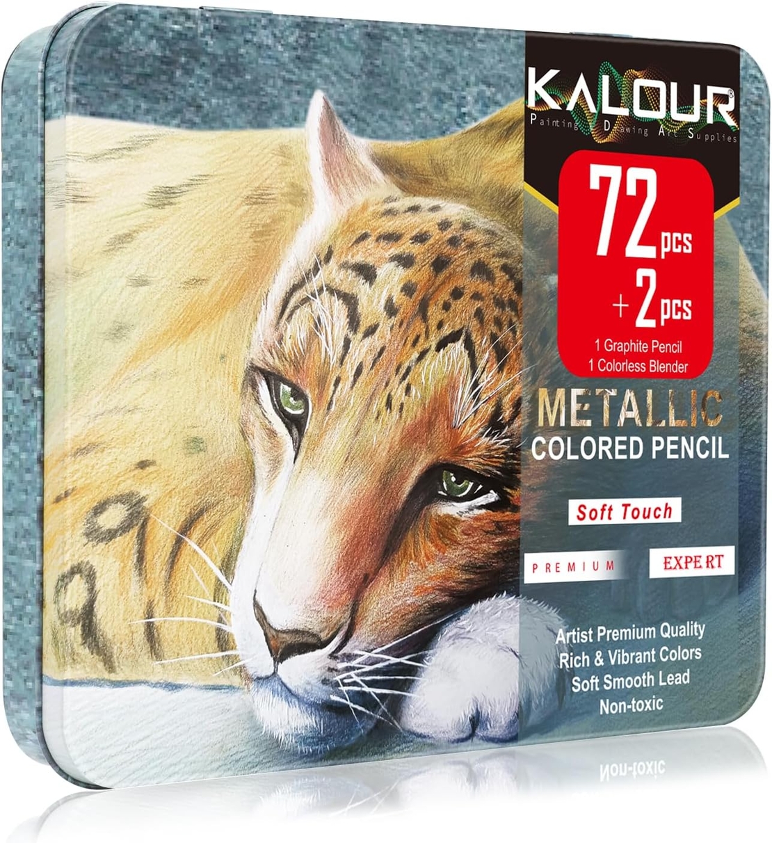 סט עפרונות צבעוניים מטאליים KALOUR - חלקים 72 + 2 עפרונות נוספים