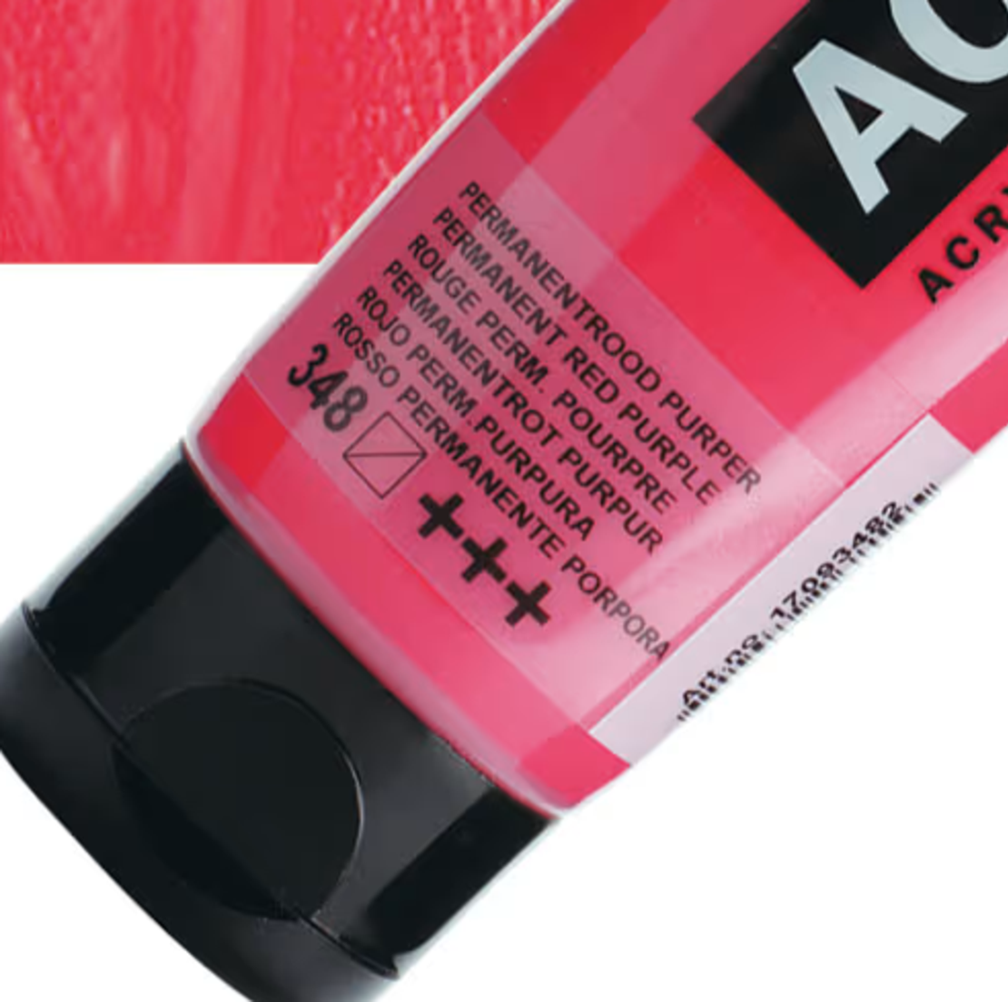 צבע אקריליק אמסטרדם מסדרת Standard – גוון אדום־סגלגל קבוע (Permanent Red Purple 348)