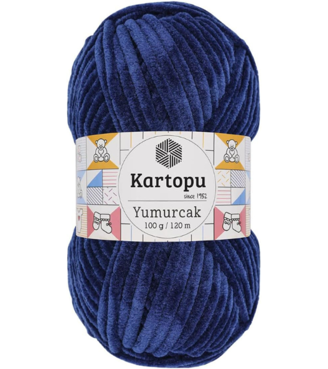 חוט קטיפה לסריגה Kartopu Yumurcak – צבע כחול כהה