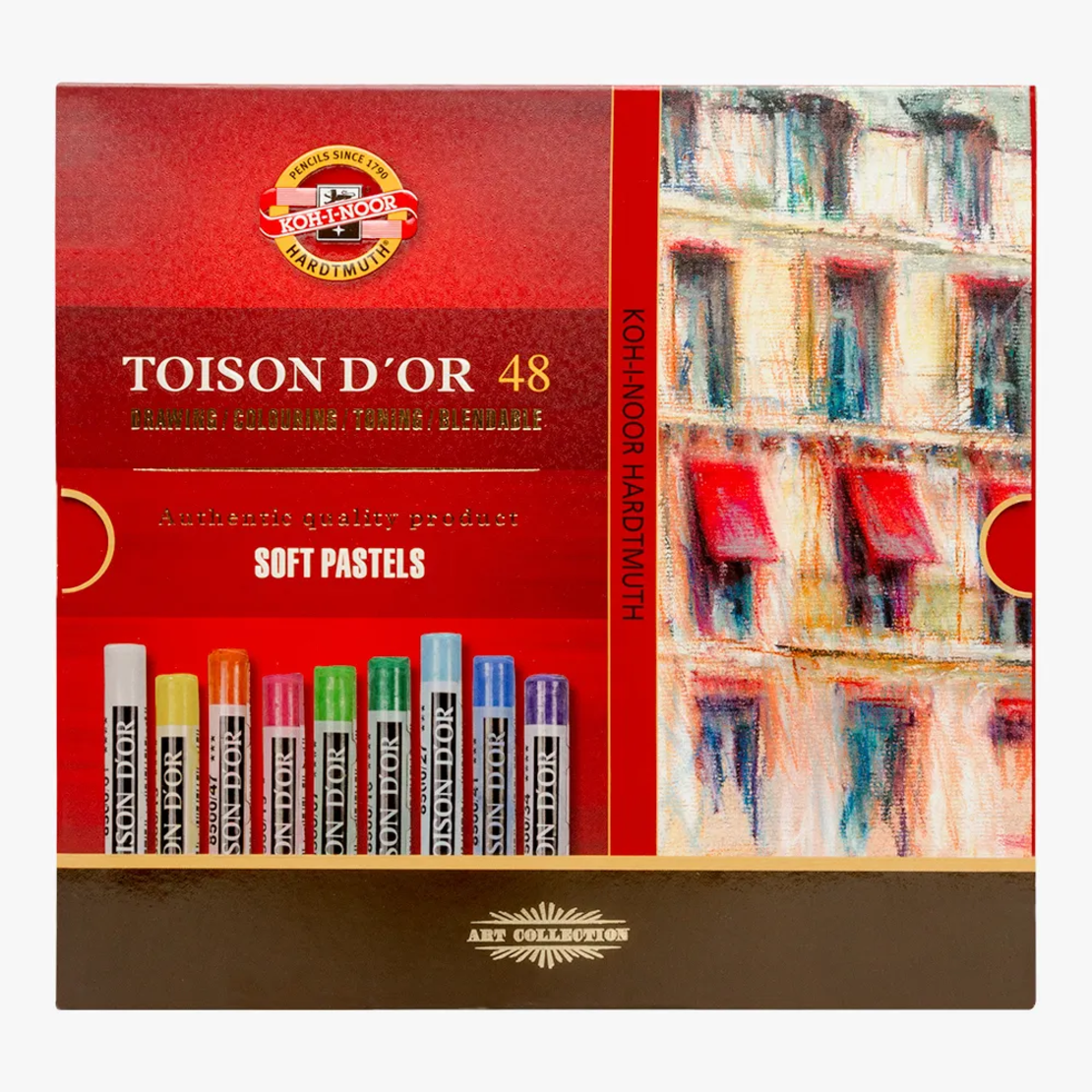 סט גירי פסטל רכים עגולים 48 גוונים – Koh-I-Noor Toison D'or